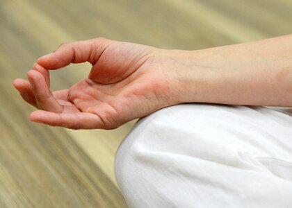 Meditate keep hand