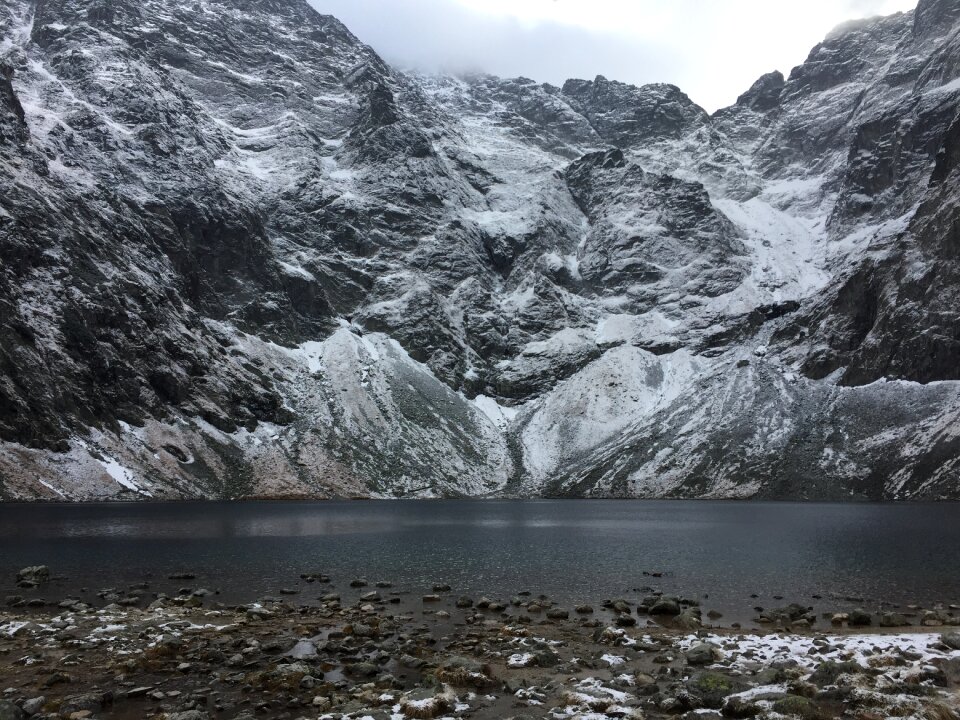 Snow rocks nature