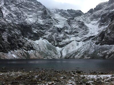 Snow rocks nature