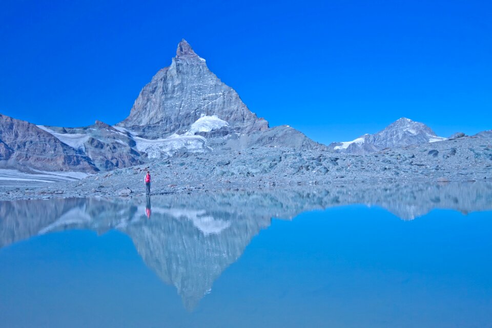 Matterhorn blue water spieglung