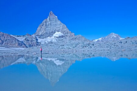 Matterhorn blue water spieglung photo
