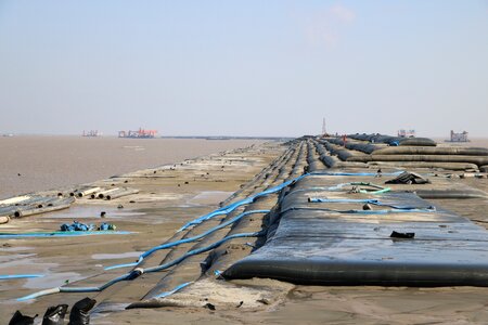 The levee sandbag reclamation photo