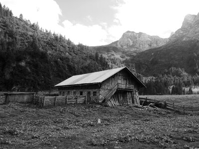 Mountain hut summer mountain