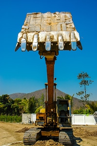 Backhoe bucket construction machine tracked vehicle