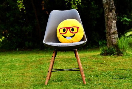 Colorful emoticon laugh photo