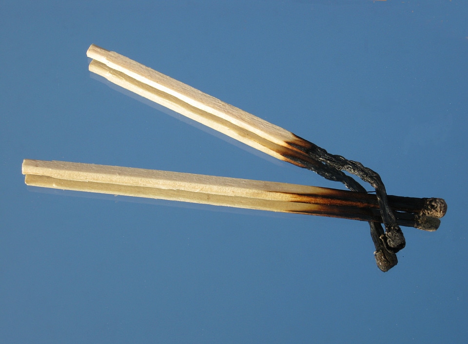 Matches pair burnout