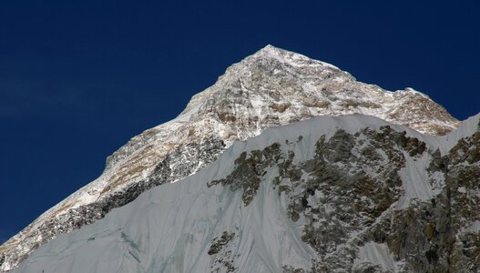 Snow trekking summit