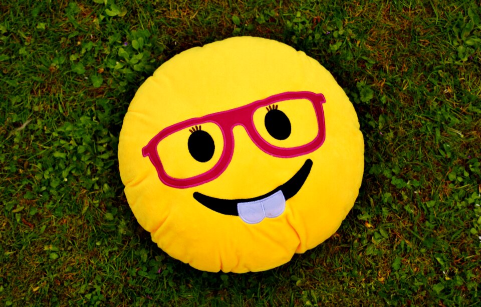 Colorful emoticon laugh