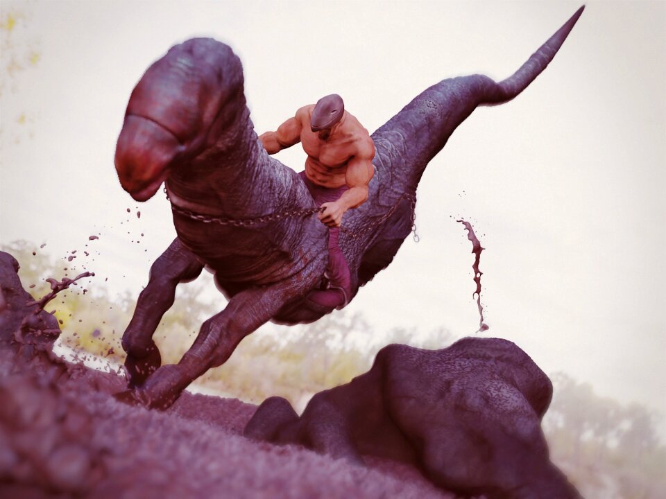 Dinosaur monster muscle