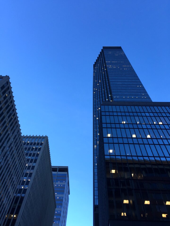 Skyscraper buildings blue
