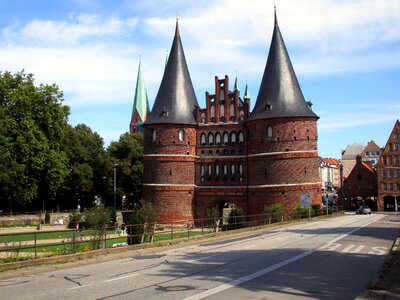 Historically city gate hanseatic city photo