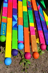 Bright artwork wooden sticks