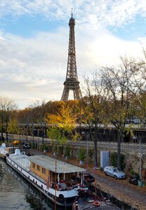 France paris eiffel tower the seine photo