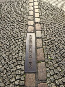 Historic brick border between east and west