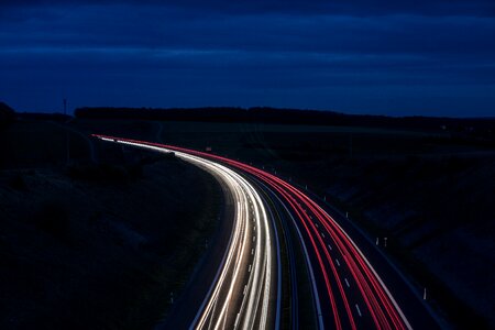 Road night spotlight photo