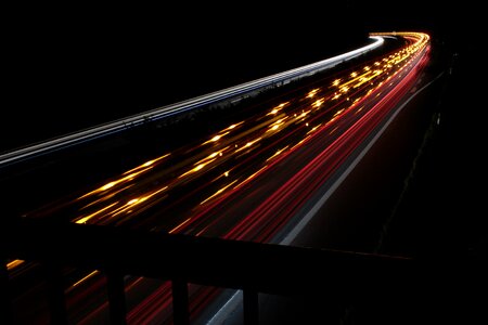 Traffic spotlight long exposure photo