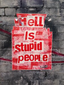 Red poster placard