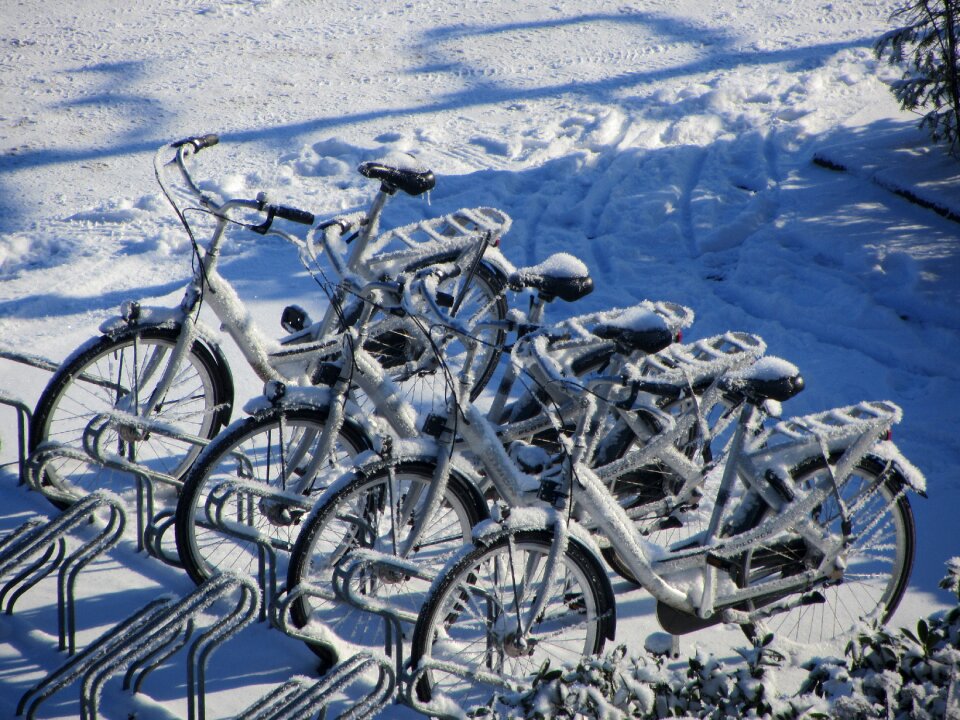 Winter cycling white