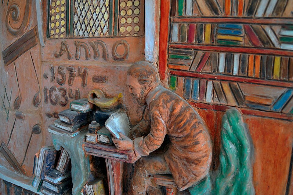 Statue of a man wooden sculpture color