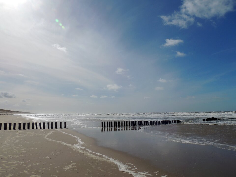 Coast sandy beach horizon