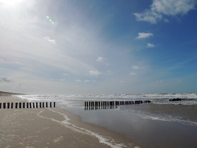 Coast sandy beach horizon