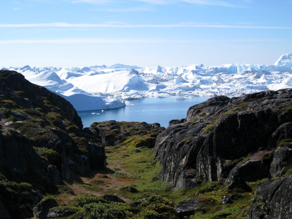 Icebergs greenland the icefjord photo