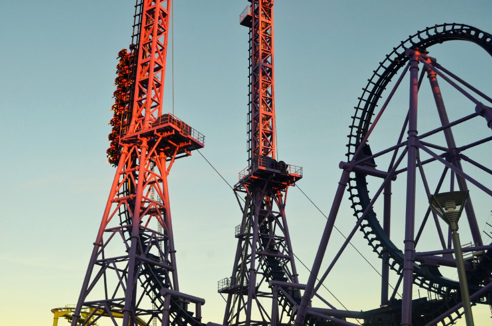 Amusement olympic park roller coaster