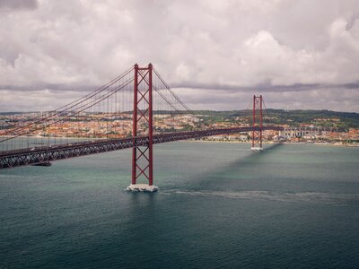 Red bridge suspension bridge portugal