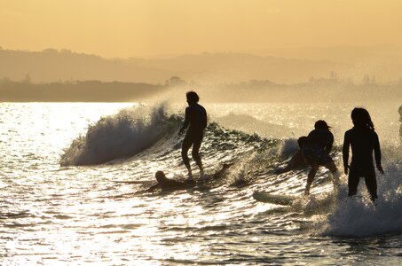 Surfing sunset