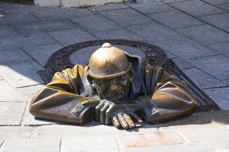 Man manhole cover bronze