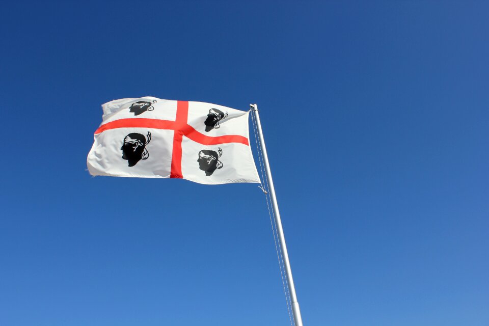 Fluttering patriotic blue sky