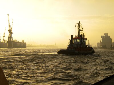 Port twilight water