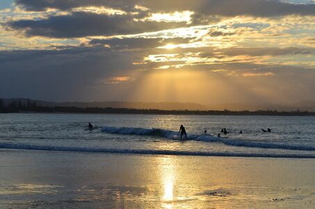 Surfing sunset