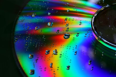 Drops rainbow colors disk photo