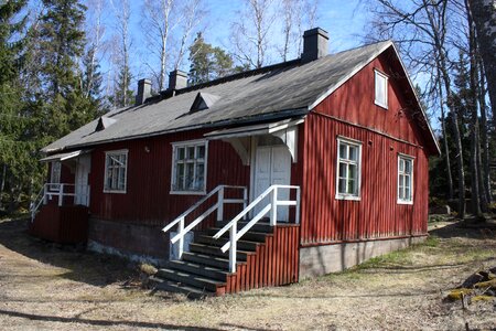 Wooden house red old