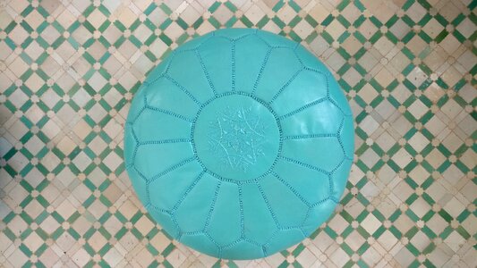 Turquoise tiles pillow photo