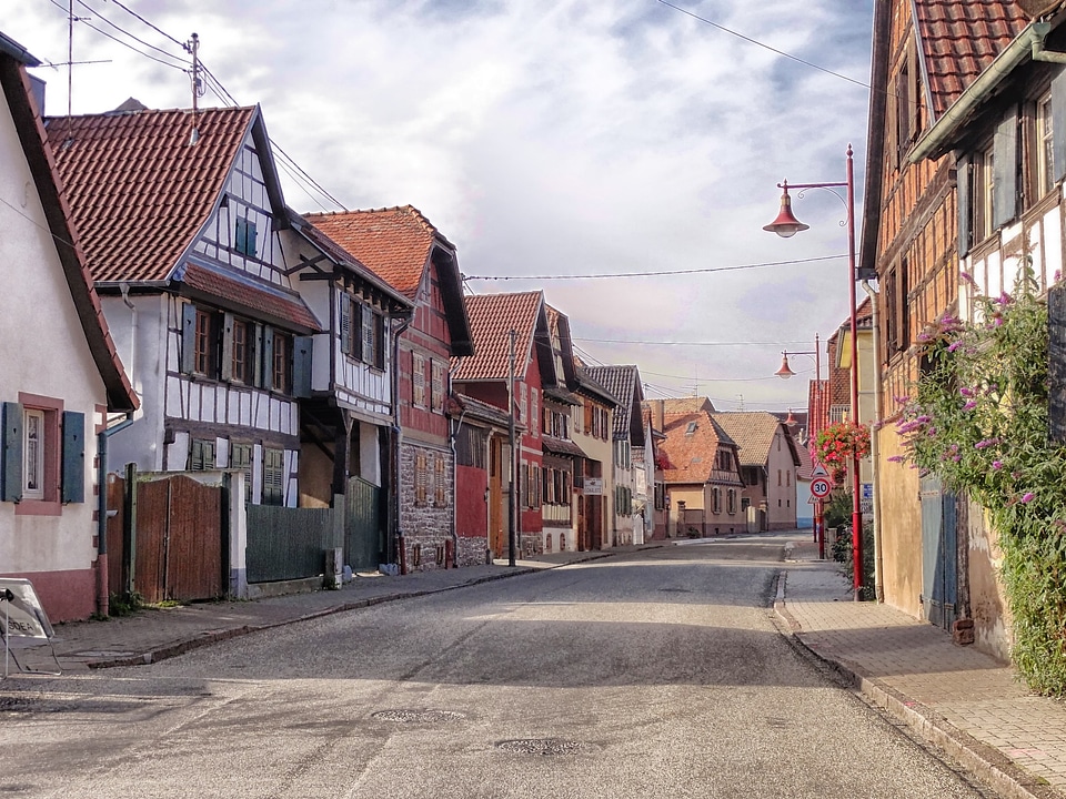 Town buildings houses