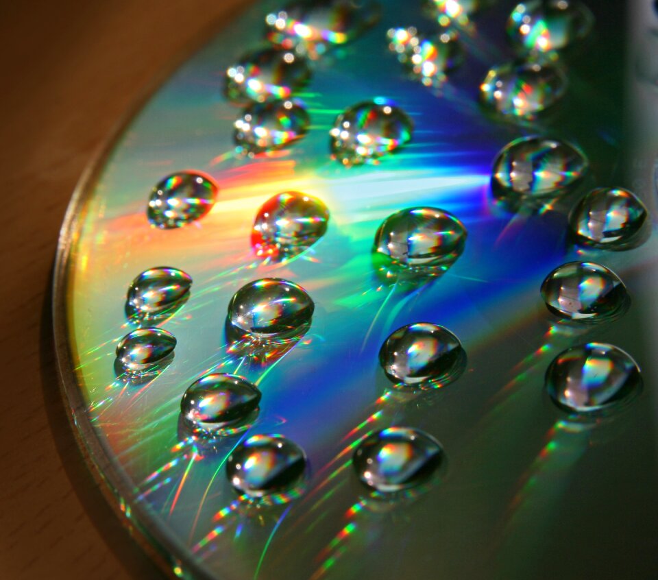 Drops reflection rainbow colors