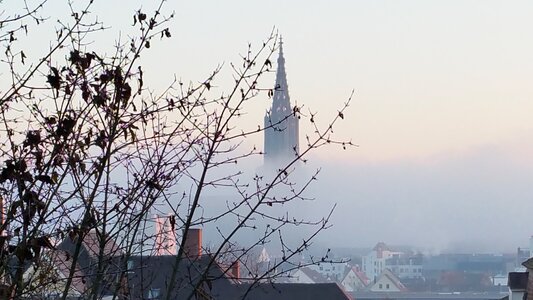 Ulm cathedral fog cold photo