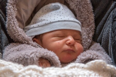 Infant sleep face photo