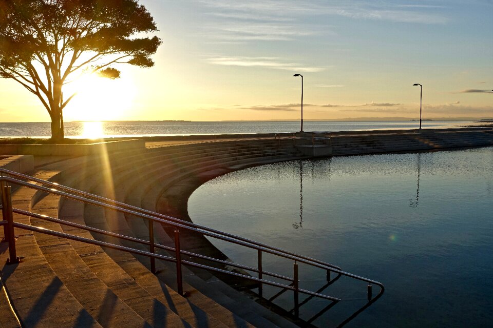 Calm nobody swimming