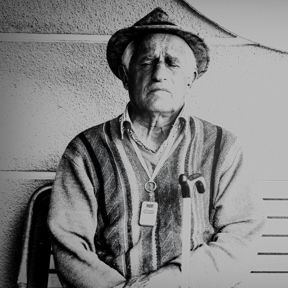 Seniors human blind man