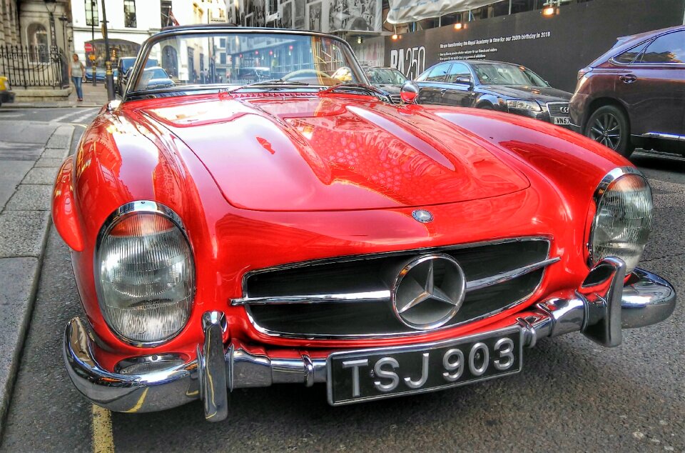 Red 300sl automobile