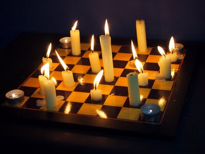 Chess art candles