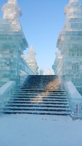 Ice sculpture winter travel photo