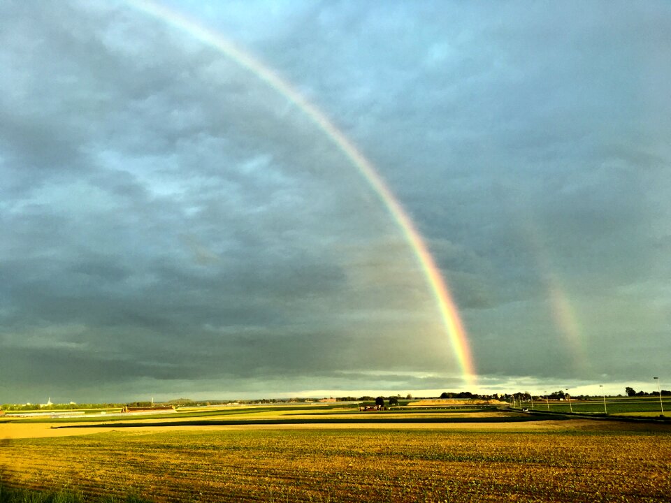 Rainbow rain sun