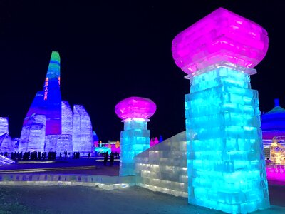 Harbin ice and snow world ice sculpture photo