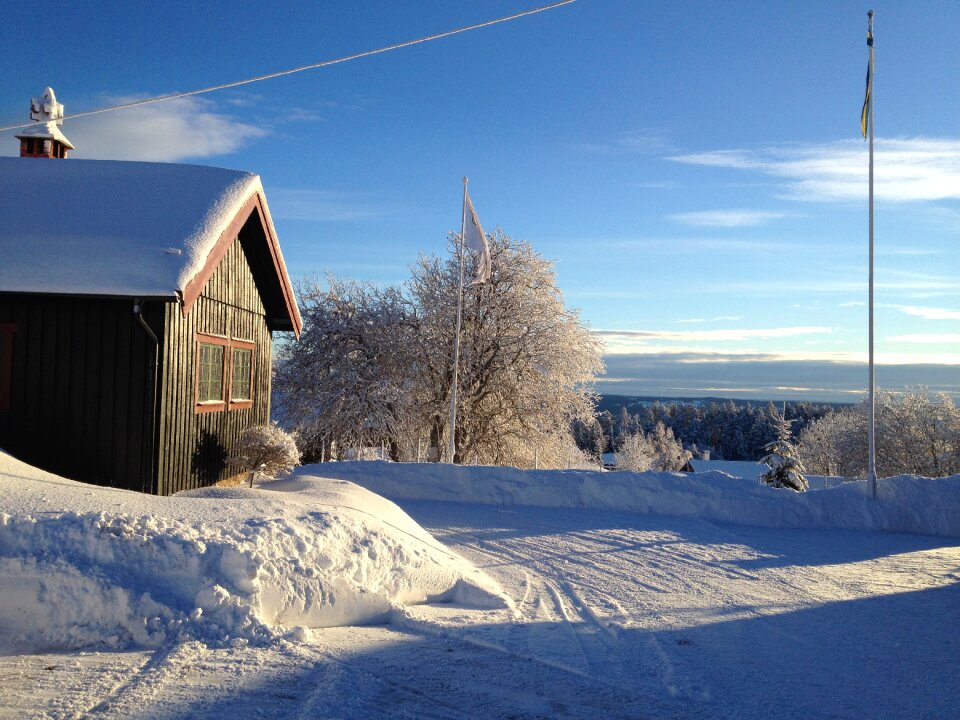 Winter chalet frost
