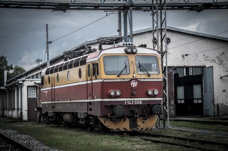 Train station railway gray train