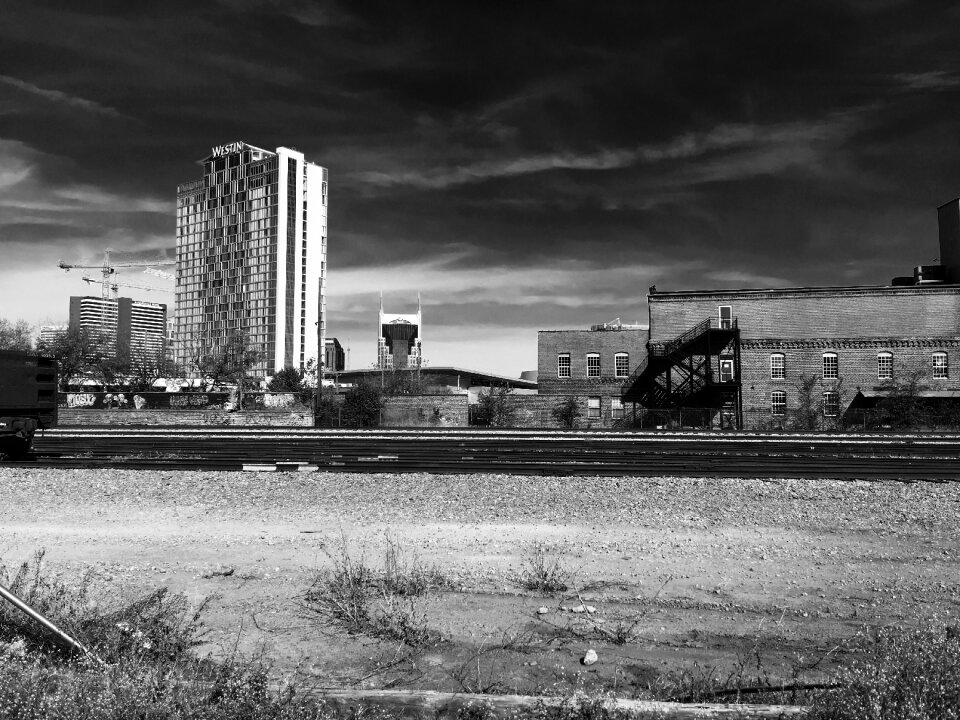 Black white industrial area
